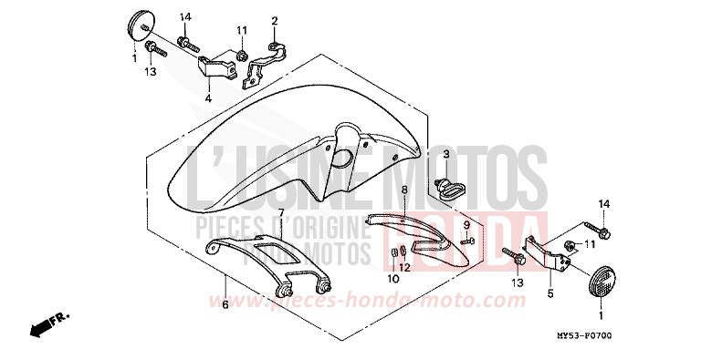 KOTFLUEGEL, VORNE von CB1300 Super Bold'or ABS SCHWARZ (NH1) von 1994